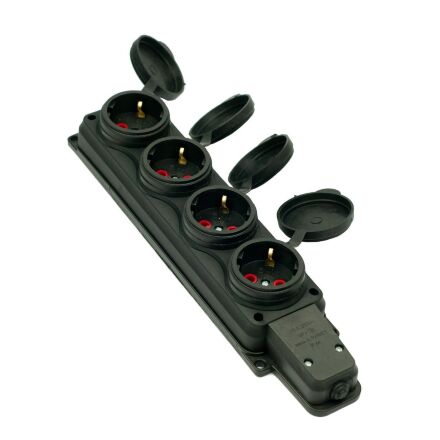 Колодка 4 гнізда з кришкою