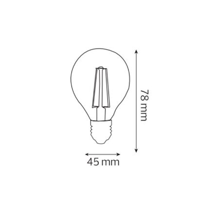 Світлодіодна лампа FILAMENT BALL-6 6W Е27 4200К