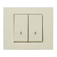 Вимикач прохідний 2-клавішний кремовий GRANO