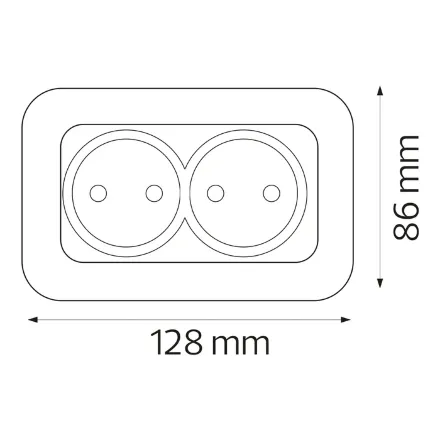 Розетка подвійна без заземлення срібло ELA