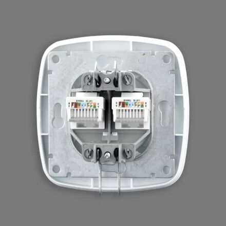 Розетка подвійна комп'ютерна біла ELA