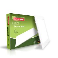 Світлодіодний світильник EUROLAMP квадратний Downlight 6W 4000K