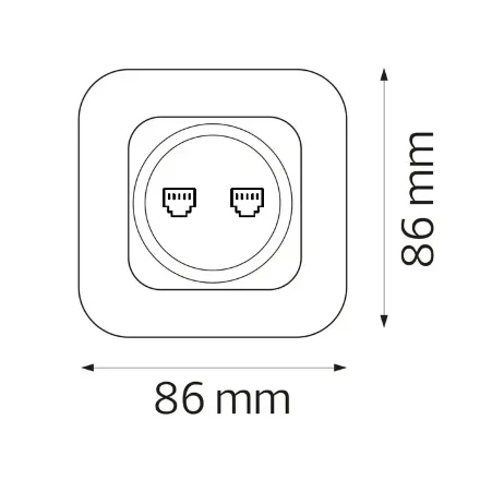 Розетка подвійна комп'ютерна чорний-золото ELA