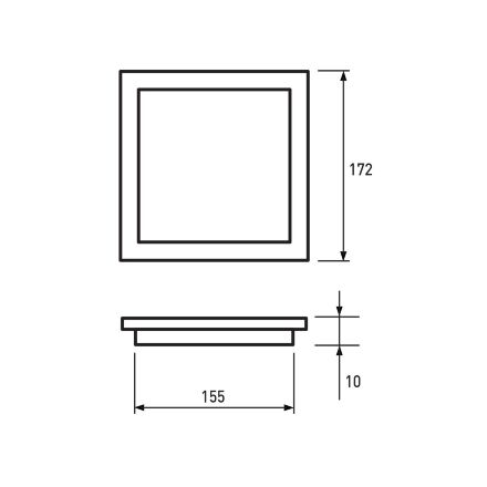 Світлодіодний світильник EUROLAMP квадратний Downlight 12W 4000K