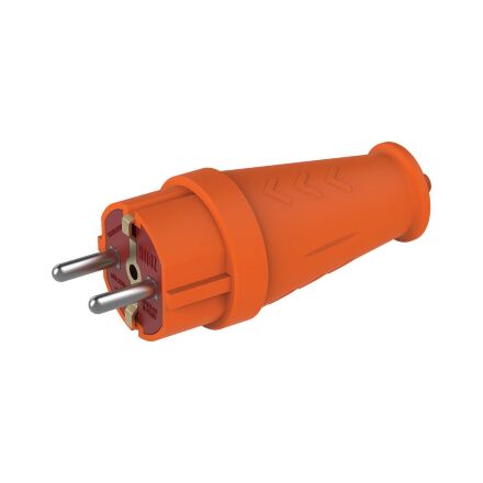 Вилка пряма з заземленням каучукова