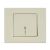 Вимикач 1-клавішний прохідний з підсвіткою кремовий GRANO