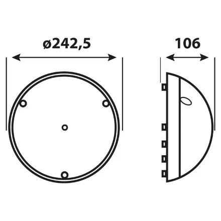 Світильник пластиковий Акуа Повний Місяць Опал з датчиком руху чорний