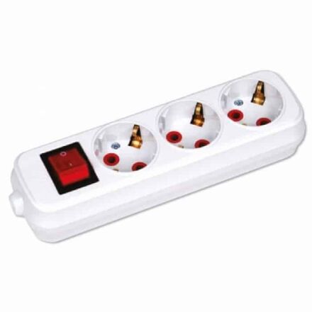 Колодка 3 гнізда з заземленням і вимикачем