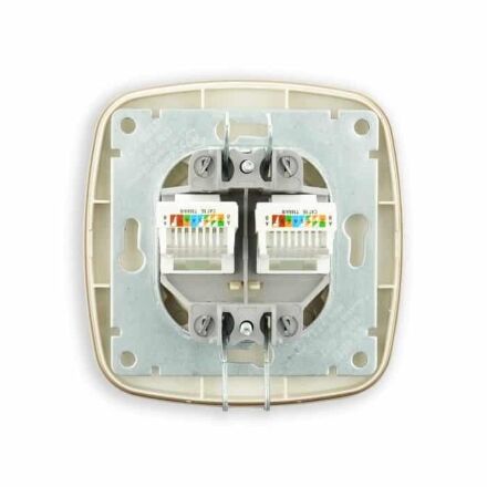 Розетка подвійна комп'ютерна золото ELA