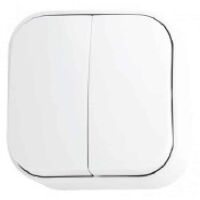 Вимикач 2-клавішний білий EVA Вимикач 2-клавішний білий EVA