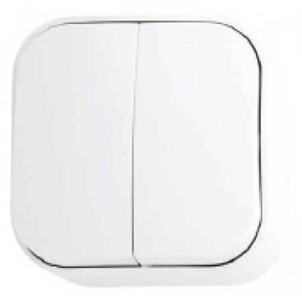 Вимикач 2-клавішний білий EVA