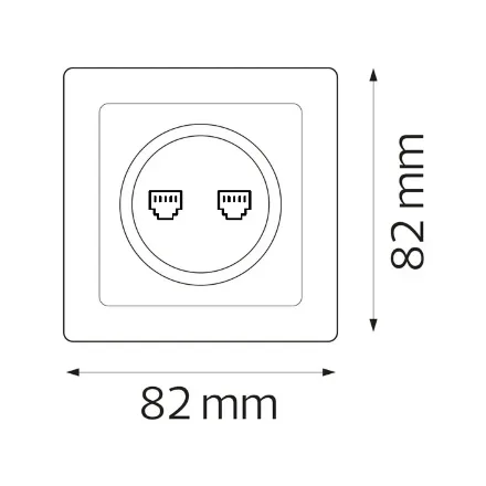 Розетка комп'ютер+телефон TINA