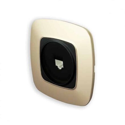 Розетка комп'ютерна чорний-золото ELA