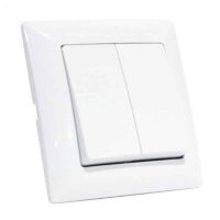Вимикач 2-клавішний білий TINA Вимикач 2-клавішний білий TINA