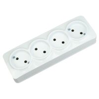 Розетка четверна з заземленням біла POWER MAX-4Е Розетка четверна з заземленням біла POWER MAX-4Е