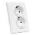 Розетка подвійна з заземленням біла TINA
