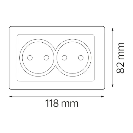 Розетка подвійна з заземленням біла TINA