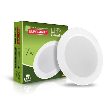Світильник стельовий Eurolamp Downlight NEW 7W 570lm 4000K