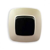 Вимикач 2-клавішний чорний-золото ELA Вимикач 2-клавішний чорний-золото ELA