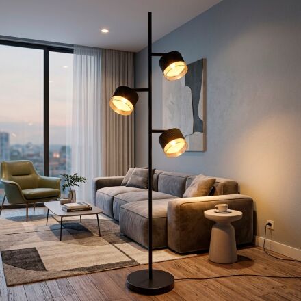 Торшер Eurolamp Onyx GL під змінну лампу 3xGX53 чорний