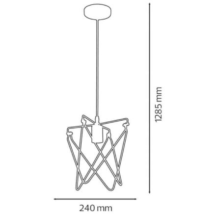Світильник підвісний KEPLER Е27 чорний