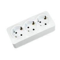 Розетка потрійна з заземленням біла POWER MAX-3E Розетка потрійна з заземленням біла POWER MAX-3E