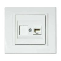 Розетка комп'ютерна (CAT6) біла MINA