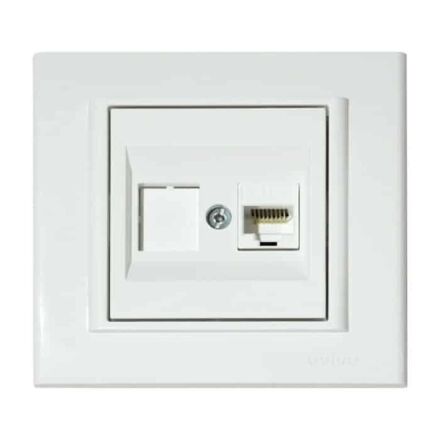 Розетка комп'ютерна (CAT6) біла MINA