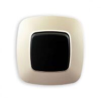 Вимикач 1-клавішний чорний-золото ELA