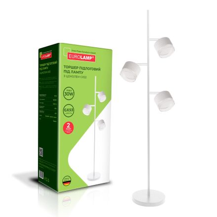 Торшер Eurolamp Onyx GL під змінну лампу 3xGX53 білий