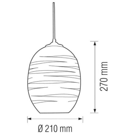 Світильник підвісний LASER Е27 3D-ефект овальний хром
