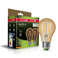 Філаментна лампа EUROLAMP LED А60 800 Lm E27 3000K 2шт