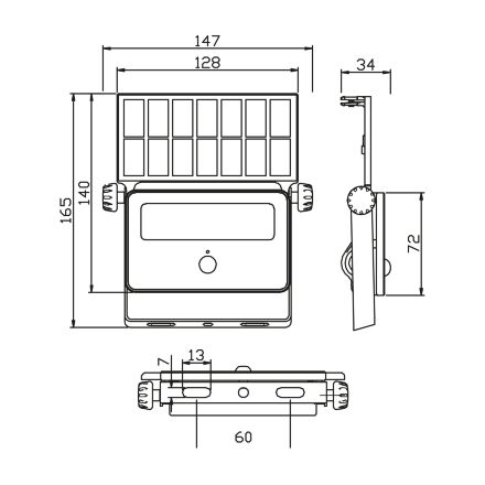 Прожектор світлодіодний на сонячній батареї SPIDER-16 16W 6400K