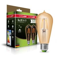Промо-набір EUROLAMP LED Лампа філамент ST64 7W E27 2700K (deco)