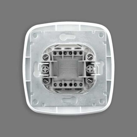 Вимикач 2-клавішний з підсвіткою білий ELA