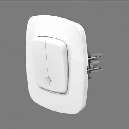 Вимикач 2-клавішний з підсвіткою білий ELA