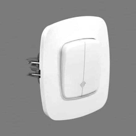 Вимикач 2-клавішний з підсвіткою білий ELA