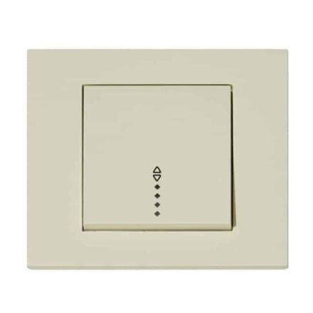 Вимикач 1-клавішний прохідний з підсвіткою кремовий GRANO