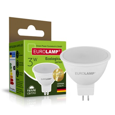 Світлодіодна лампа EUROLAMP LED SMD MR16 3W GU5.3 3000K 220V
