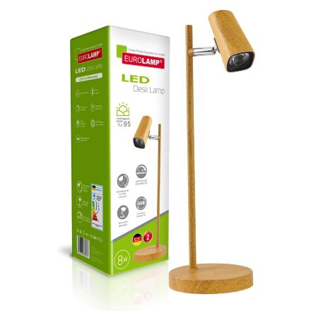 Настільна світлодіодна лампа EUROLAMP LED SMART 8 Вт 5000 K dimmable wooden