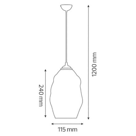 Світильник підвісний METEOR овал мідний