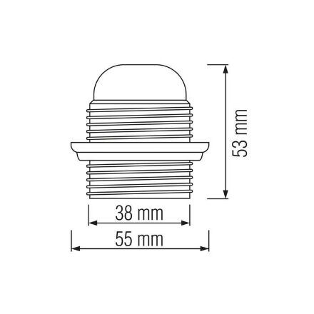 Патрон бакелітовий з юбкою Е27 чорний