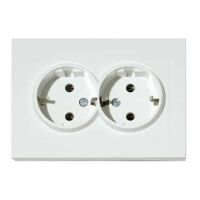 Розетка подвійна з заземленням біла GRANO
