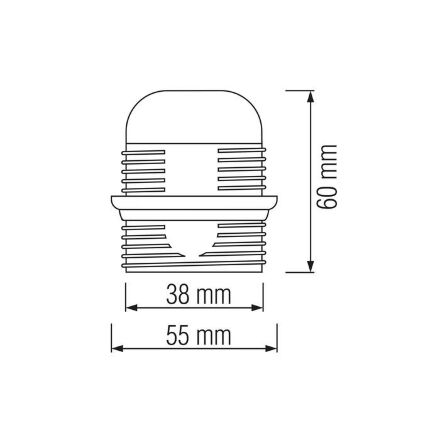 Патрон пластиковий з юбкою Е27 білий