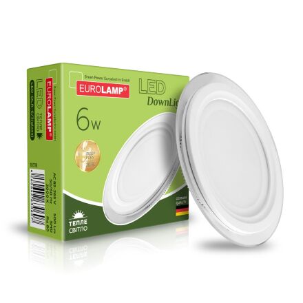 Світильник круглий EUROLAMP LED Glass Downlight 6W 500Lm 3000K