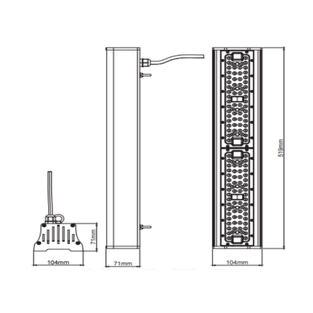 Світильник промисловий вологозахищений підвісний PYRAMID-100