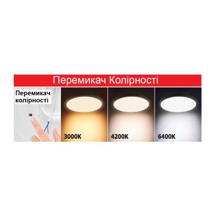 Світильник накладний HAZEL-32 3CCT чорний