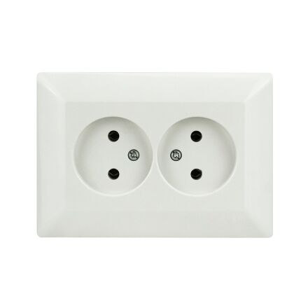 Розетка подвійна без заземлення біла ODAK
