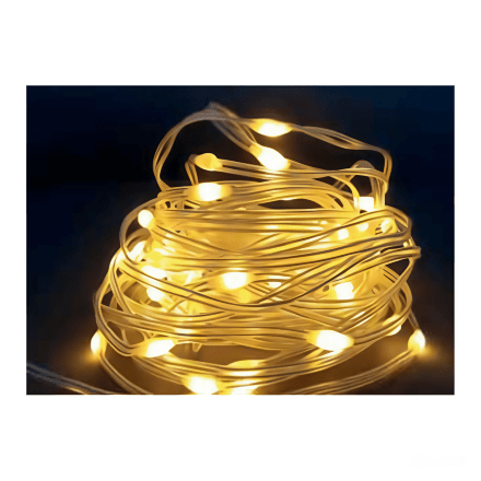 Гірлянда вулична світлодіодна вологозахищена в силіконі FAIRY-10 янтарна