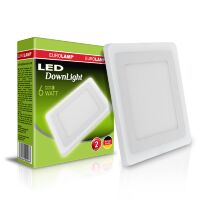 Світильник стельовий EUROLAMP LED Downlight(white) 6W 420 Lm 4000K квадратний